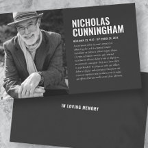 Memorial funerario en tarjeta de fotos de memoria 