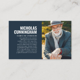 Visita Memorial funerario en tarjeta de fotos de memoria 