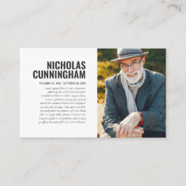 Visita Memorial funerario en tarjeta fotográfica de memor