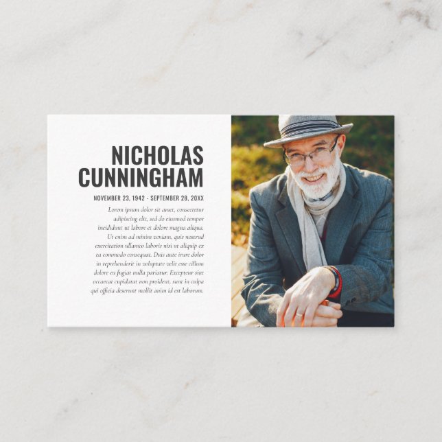 Visita Memorial funerario en tarjeta fotográfica de memor (Anverso)