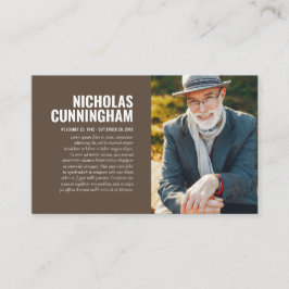 Visita Memorial funerario en tarjeta fotográfica de memor