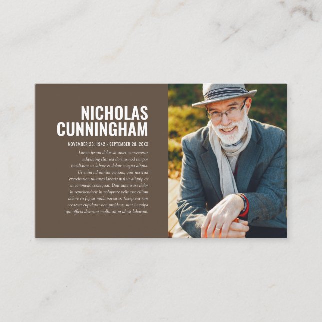 Visita Memorial funerario en tarjeta fotográfica de memor (Anverso)