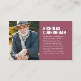 Visita Memorial funerario en tarjeta fotográfica de memor