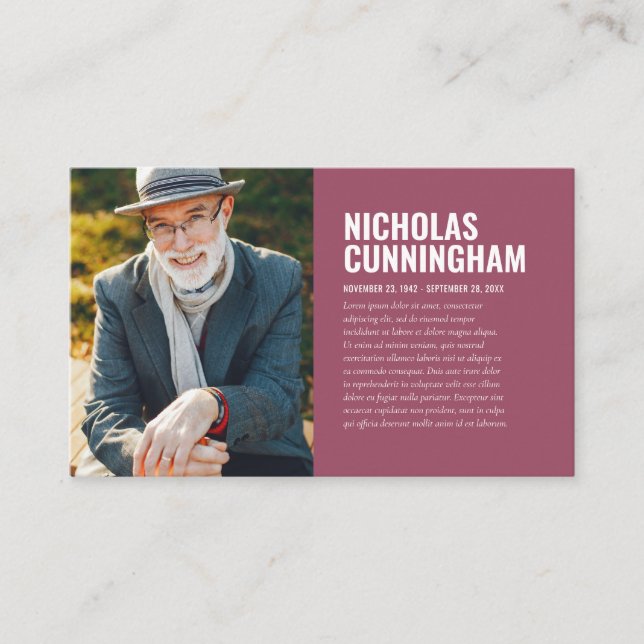 Visita Memorial funerario en tarjeta fotográfica de memor (Anverso)