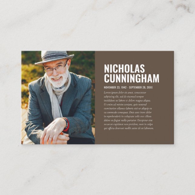 Visita Memorial funerario en tarjeta fotográfica de memor (Anverso)