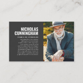 Visita Memorial funerario en tarjeta fotográfica de memor