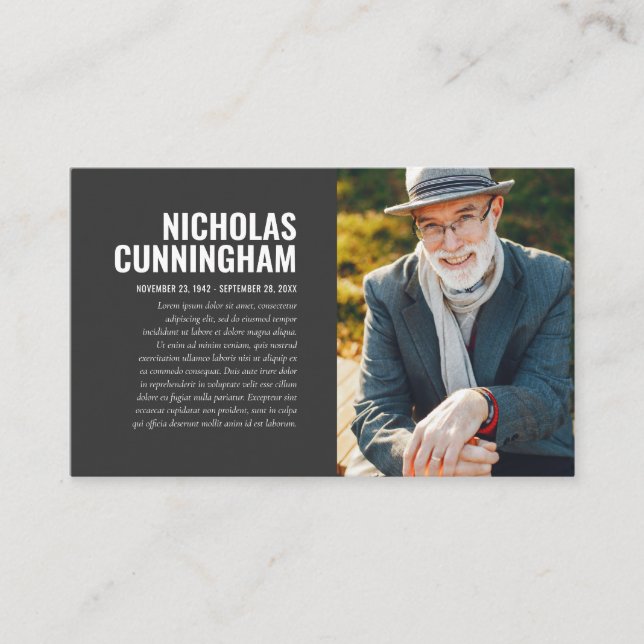 Visita Memorial funerario en tarjeta fotográfica de memor (Anverso)