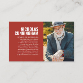 Visita Memorial funerario en tarjeta fotográfica de memor