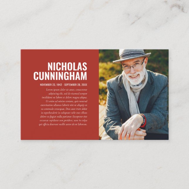 Visita Memorial funerario en tarjeta fotográfica de memor (Anverso)