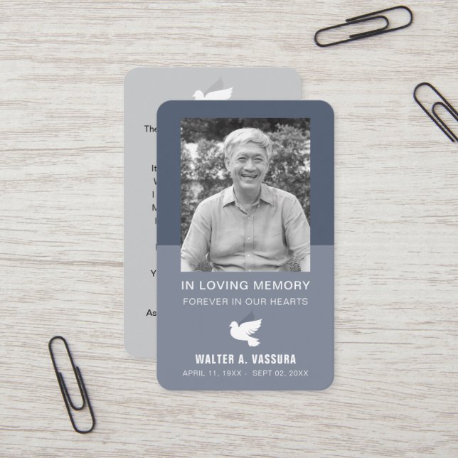 Visita Memorial funerario plegaria Dove tarjeta de foto (Anverso/Reverso In Situ)