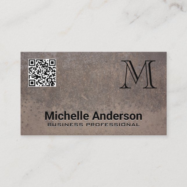 Visita Metalizado textura | Tarjeta de presentación Monog (Anverso)