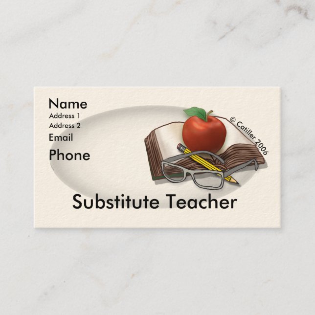 Visita Mi tarjeta de presentación de profesor sustituto (Anverso)