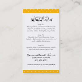 Visita Mini tarjeta de instrucciones facial