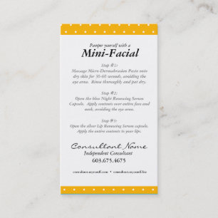 Visita Mini tarjeta de instrucciones facial