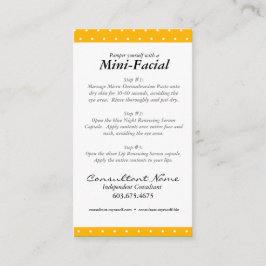 Visita Mini tarjeta de instrucciones facial