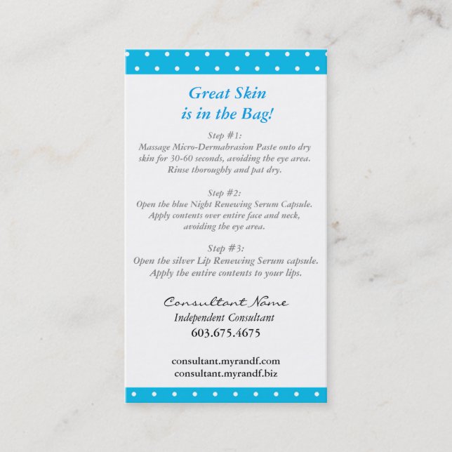 Visita Mini tarjeta de instrucciones facial (Anverso)