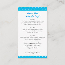 Visita Mini tarjeta de instrucciones facial