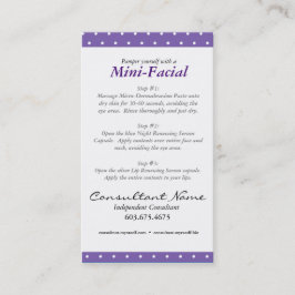 Visita Mini tarjeta de instrucciones facial