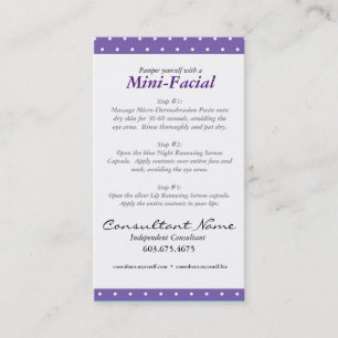 Visita Mini tarjeta de instrucciones facial