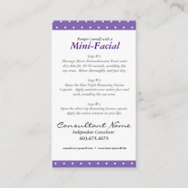 Visita Mini tarjeta de instrucciones facial