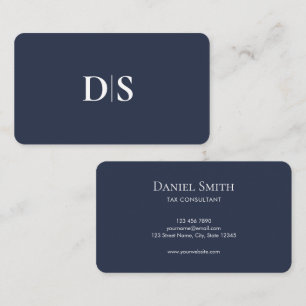 Visita Minimalista Elegante Tarjeta de Consulta Azul Oscu