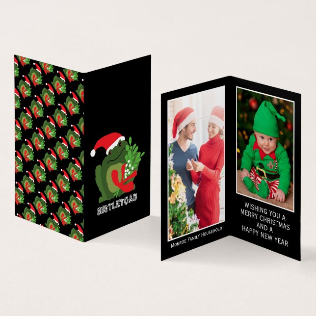 Visita Mistle'toad, tarjeta de Navidades de fotografía fa (Interior y exterior)