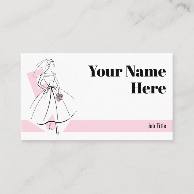 Visita Moda Novia tarjeta de negocios rosa banda rosa (Anverso)