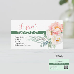 Visita Moderna Flower Shop Tarjeta de presentación con Pe