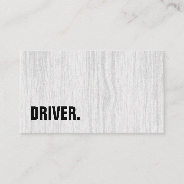 Visita Moderna tarjeta de madera Minimalista DRIVER Profe (Anverso)