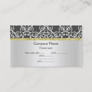 Visita Moderna tarjeta de negocios Silver Black Gold Abst