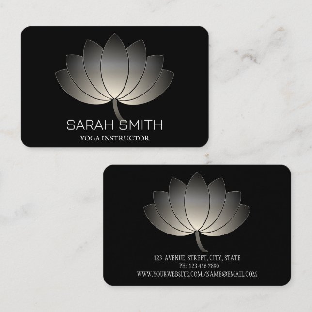Visita Moderna tarjeta de presentación Black Lotus (Anverso / Reverso)