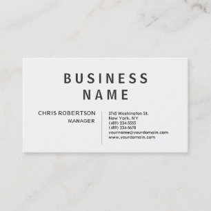 Visita Moderna tarjeta de presentación elegante en blanco