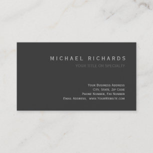 Visita Moderna tarjeta de presentación Gris elegante y se