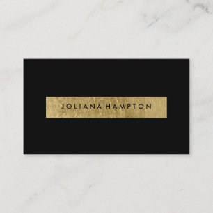 Visita Moderna tarjeta de Relieve metalizado Black Gold L