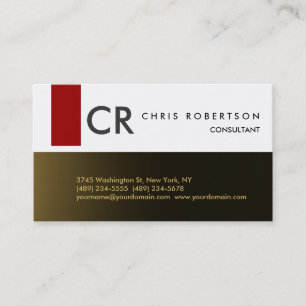 Visita Monograma Black Gray Red Gold Tarjeta de presentac