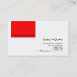 Visita Monograma blanco simple rojo negro - tarjeta de pr