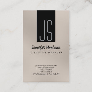 Visita Monograma Browny Beige Black Manager Tarjeta de pr