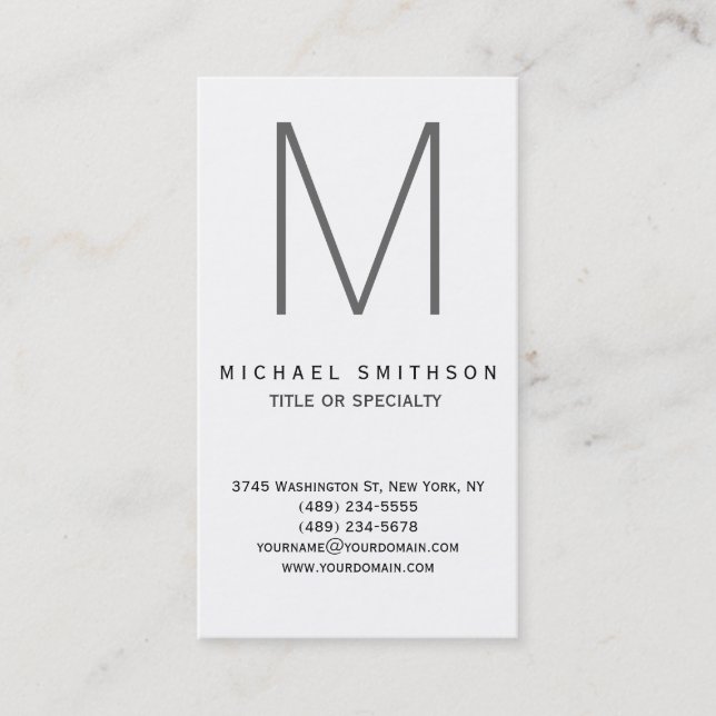 Visita Monograma caliente negro gris negro - tarjeta de p (Anverso)