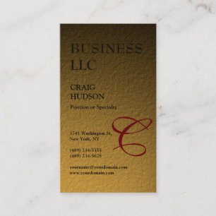 Visita Monograma caligrafía Gold Tones Tarjeta de present