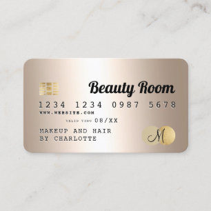 Visita Monograma de belleza metálica de tarjeta de créd