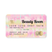 Monograma de la tarjeta de crédito boho tye pastel