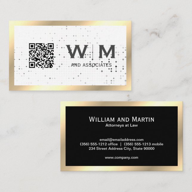 Visita Monograma de oro ejecutivo | Tarjeta de presentaci (Anverso / Reverso)