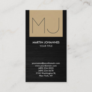 Visita Monograma Elegante Tarjeta de Negocios Beige De Ma