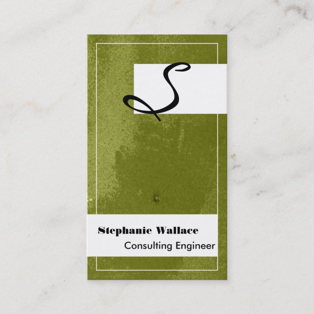 Visita Monograma Ingeniería de textura Tarjeta de present (Anverso)