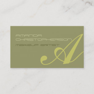 Visita Monograma Script Bebe Makeup Artista Tarjeta de pr