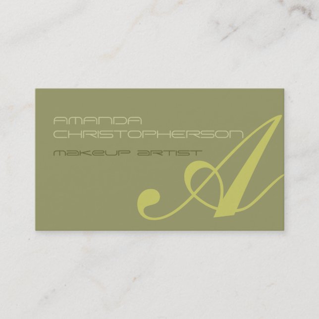 Visita Monograma Script Bebe Makeup Artista Tarjeta de pr (Anverso)