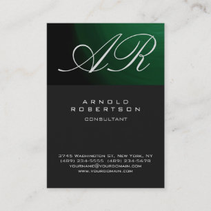 Visita Monograma verde caligráfico tarjeta de presentació