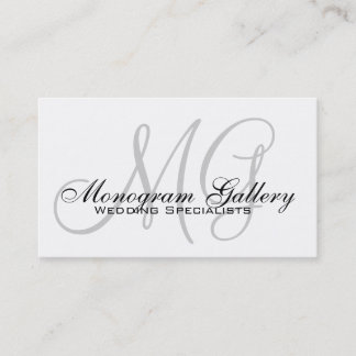 Visita Monogramas de gris blanco negro Tarjeta de present