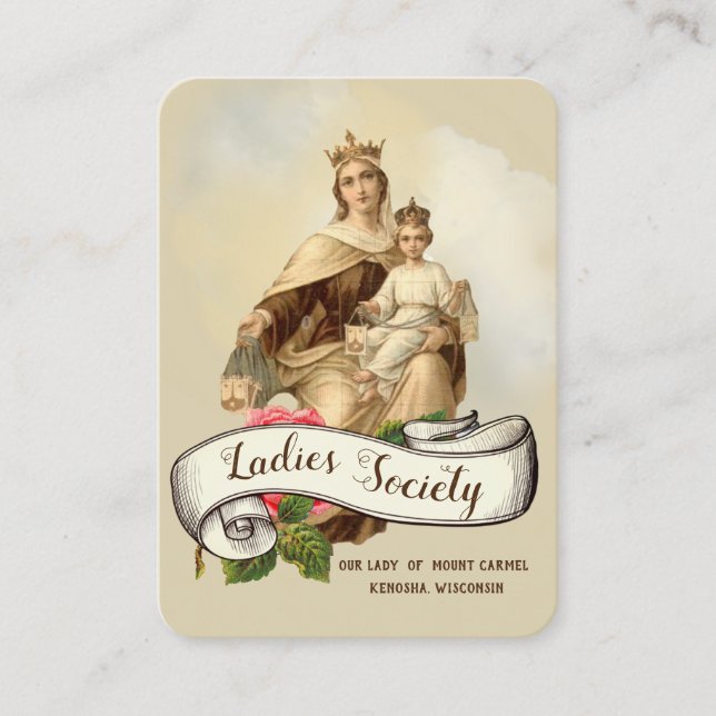 Visita Montaña Carmel: Santa tarjeta de oración religiosa (Anverso)