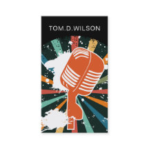 música de cantante de micrófono Tarjeta de present